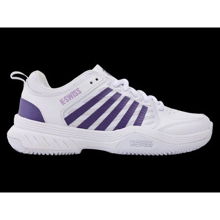 K-Swiss COURT EXPRESS 2 balti/violetinės miglos/neoninės levandos spalvos laisvalaikio bateliai (94428-151-M)