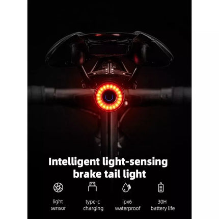 Rockbros Q3 Rear Bike Light with Smart Stop System - Black