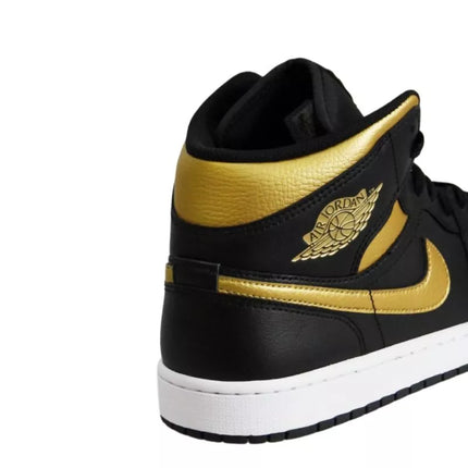 Air Jordan 1 Mid (GS) Krepšinio bateliai Juoda/Metalinė aukso – DQ8426-071