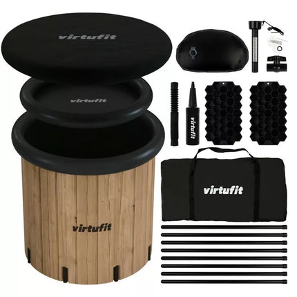 VIRTUFIT LEDO VONIA XXL - 375 LITRŲ - MEDIENOS IMITACIJA - SU PRIEDAIS