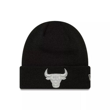 New Era NBA Chicago Bulls Metallic Black Cuff Knit Beanie - 60691272