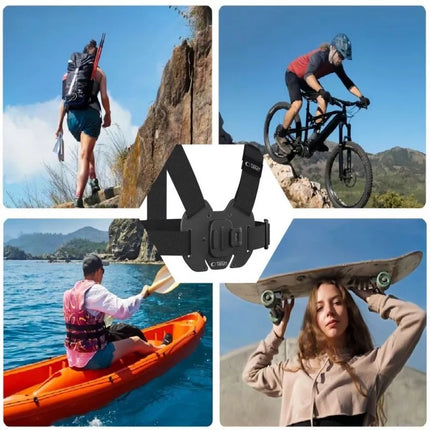 Tech-Protect GA100 Krūtinės laikiklis skirtas GoPro / DJI - Juodas