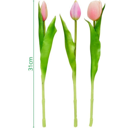 BOUQUET OF 7 PINK TULIPS 31 CM LIFE-LIKE SPRING DECORATION