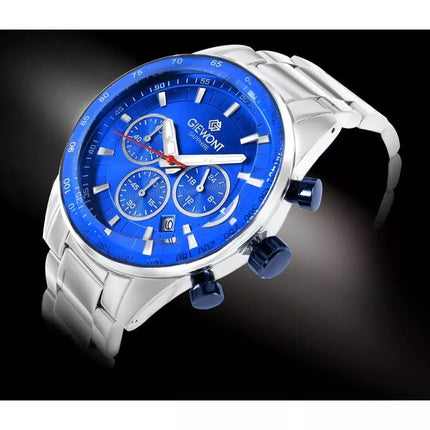 Men's Watch Giewont Chronograph Sapphire Silver Blue GW9140-B3
