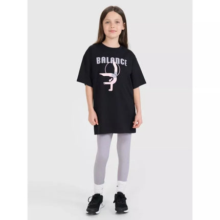 Oversized T-shirt with print for girls 4F FJRSS25TTSHF2646-20S