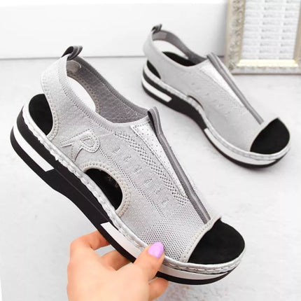Rieker W RKR686 metallic comfortable slip-on sandals