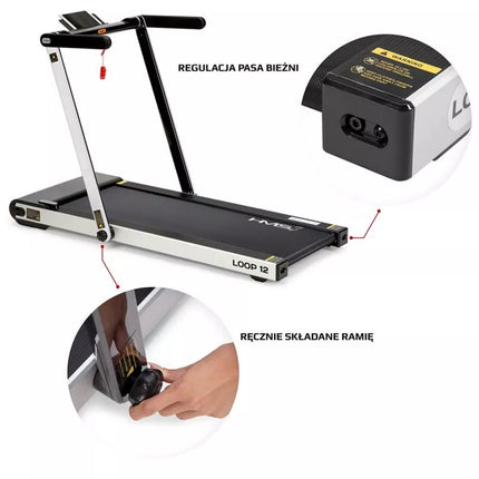 HMS LOOP12 MULTI Electric Treadmill with Desk 1-12 km/h, Gray