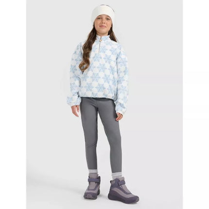 Šiltas "oversize" "fleece" su spauda mergaitėms 4F 4FJRAW25TFLEF440-90A