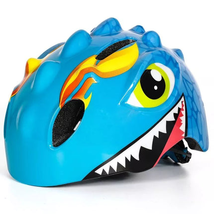 Wozinsky Children's Bicycle Helmet, Dragon Pattern, Lightweight, S - Blue