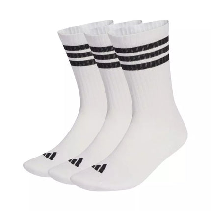 Adidas 3 Dryžuotos Sustiprintos Sportinės Kojinės, 3 poros, baltos ir juodos JZ0532