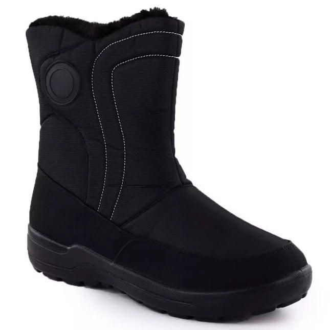 Women's flat insulated snow boots, black, Potocki SU33310
