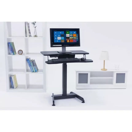 MACLEAN elektrinis stalas, darbo vieta, aukščio reguliavimas, maksimalus aukštis 122 cm, maksimali apkrova 37 kg - sėdimam ir stovimam darbui MC-835