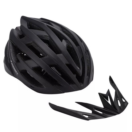 Wozinsky MTB dviračio šalmas su nuimamu vizoriumi ir galiniu USB apšvietimu, M dydžio - Juodas