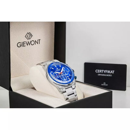 Men's Watch Giewont Chronograph Sapphire Silver Blue GW9140-B3