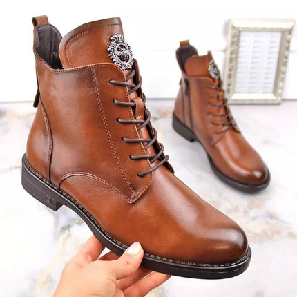 „Potocki W WOL171C“ raišteliai ir užtrauktukas, aulinukai, rudi