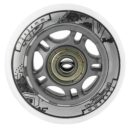 PU 72x24 82A BALTAS (4 vnt.) + ABEC-7 (8 vnt.) NILS EXTREME KOMPLEKTAS