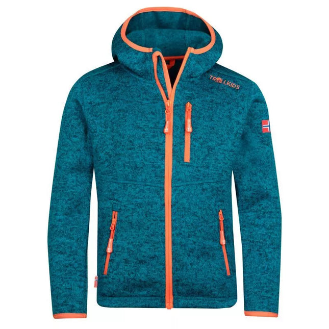 Trollkids vaikiška Jondalen XT striukė, Atlanto vandenyno spalvos, Junior fliso striukė 222-197