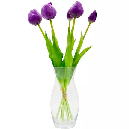 BOUQUET OF 5 PURPLE PEONY TULIPS 39 CM LIFE-LIKE SPRING DECORATION