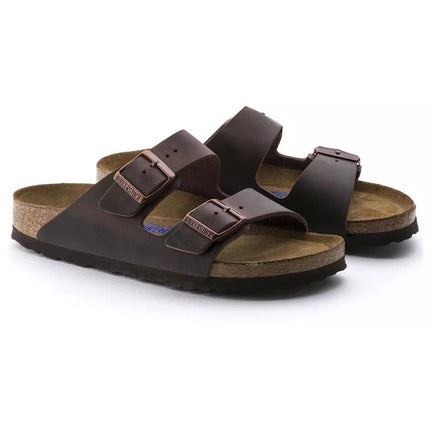 Birkenstock Arizona Soft Footbed Oiled Leather Habana Narrow moteriškos šlepetės (0452763)