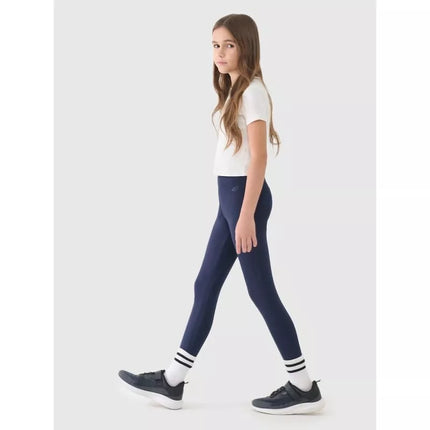 Girls' knitted leggings 4F 4FJWMM00TTIGF220-31S