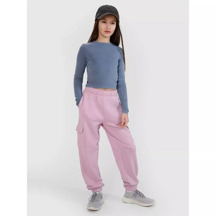 Longsleeve slim crop top plain girls 4F 4FJWSS25TLONF430-32S