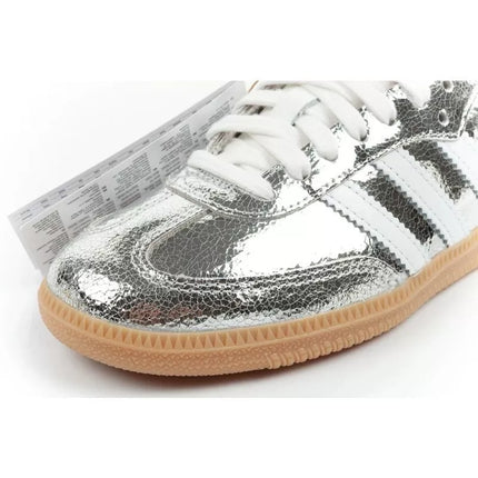 Adidas women's sports shoes Samba OG silver sneakers fashionable leather