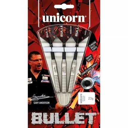 Plieniniai profesionalūs „Unicorn Bullet“ „Darts“ su nerūdijančio plieno antgaliais – Gary Anderson 22g:27520|24g:27521|26g:27522