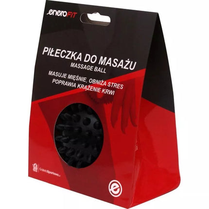 Kietas juodas 7 cm masažo kamuoliukas ENERO FIT