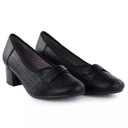 Women's openwork black pumps Jezzi 233-12