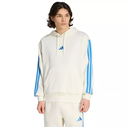Men's adidas Essentials 3-Stripes French Terry Hoodie Cream KD4901