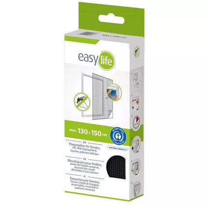 TINKLELIS NUO UODŲ LANGAI 130X150 JUODAS POLIESTERIS + LIPNI JUOSTA (VELCRO)