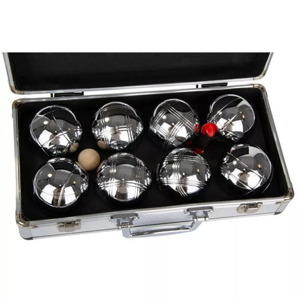 8-PIECE PETANQUE BALLS - BOULE PETANQUE ALUMINUM SUITCASE ENERO