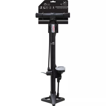 XQMAX PRO WORKSHOP/BICYCLE PUMP 160Psi (11Bar) WITH PRESSURE GAUGE SMALL BASE
