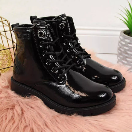 Juodai "Big Star" II374045 mergaičių "combat" tipo batai