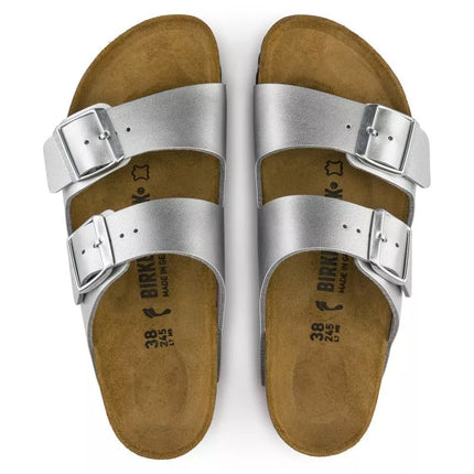 Birkenstock Arizona Birko-Flor Sidabrinės Moteriškos Šlepetės Įprastos/Platintos (1012282)
