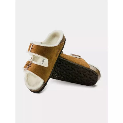 Šlepetės Birkenstock Arizona Shearling Mink W 1001135