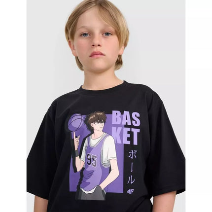Boy's oversize T-shirt with print 4F 4FJRAW25TTSHM3062-20S