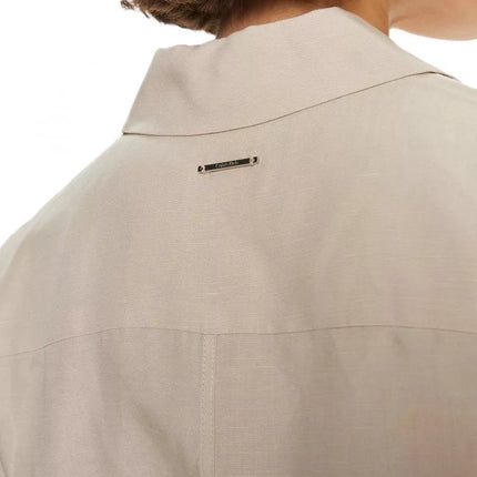 CALVIN KLEIN Marškinių suknelė iš lininio mišinio