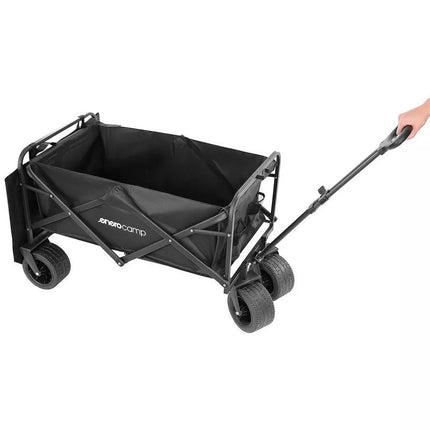 DELUXE FOLDABLE TRAVEL AND BEACH STROLLER 90x57x73-96CM WITH HANDLE BLACK