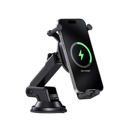 Baseus Stable Car Holder with 15W Inductive Charger, Gravity, and Suction Cup - Black