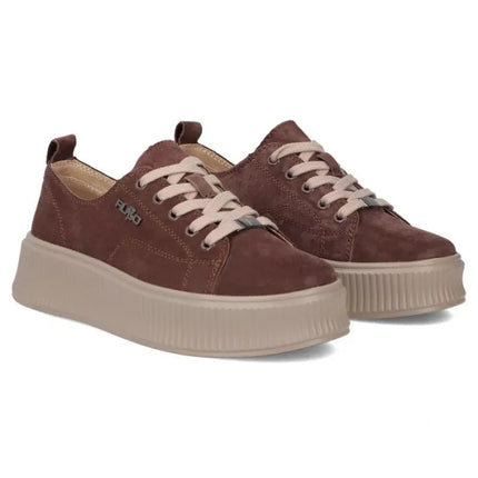 Leather platform sneakers, white, Filippo DP6122
