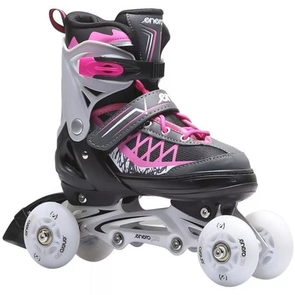 ENERO PRO LED ROLLER SKATES 4IN1 38-41 PINK-GRAY
