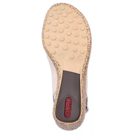 Rieker W RKR682 comfortable leather sandals beige
