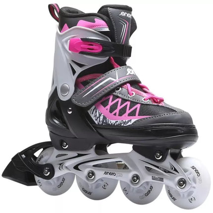 ENERO PRO LED ROLLER SKATES 4IN1 38-41 PINK-GRAY