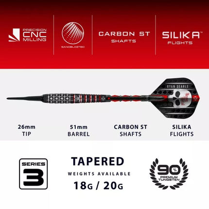 Harrows RYAN SEARLE SERIES 3 Strėlytės 90% Softip
