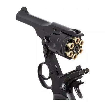 WEBLEY MKVI .455 policijos revolveriui, kal. 4,5 mm, Diabolo, 6 šūvių kapsulės, 4" vamzdis, CO2 juodas Ekp do17J