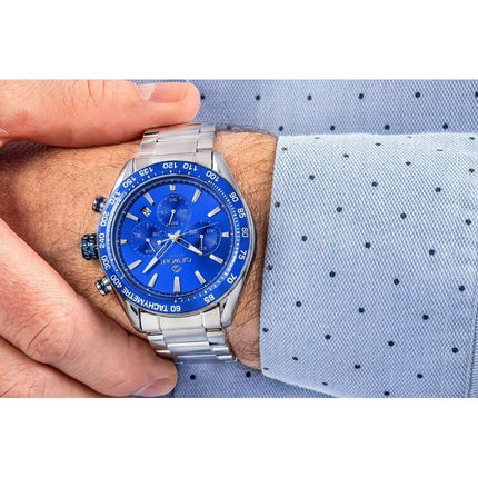 Men's Watch Giewont Chronograph Sapphire Silver Blue GW9580-B3