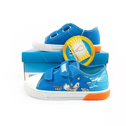 Leomil Sonic vaikiški sportiniai batukai, lengvi kedai su lipukais, mėlynos ir raudonos spalvos