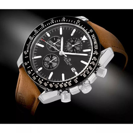 Men's Watch Giewont Chronograph Sapphire Brown Black GW8720-A1