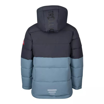 Trollkids Kids Gryllefjord children's winter jacket with hood, insulated, waterproof, blue (365-620)